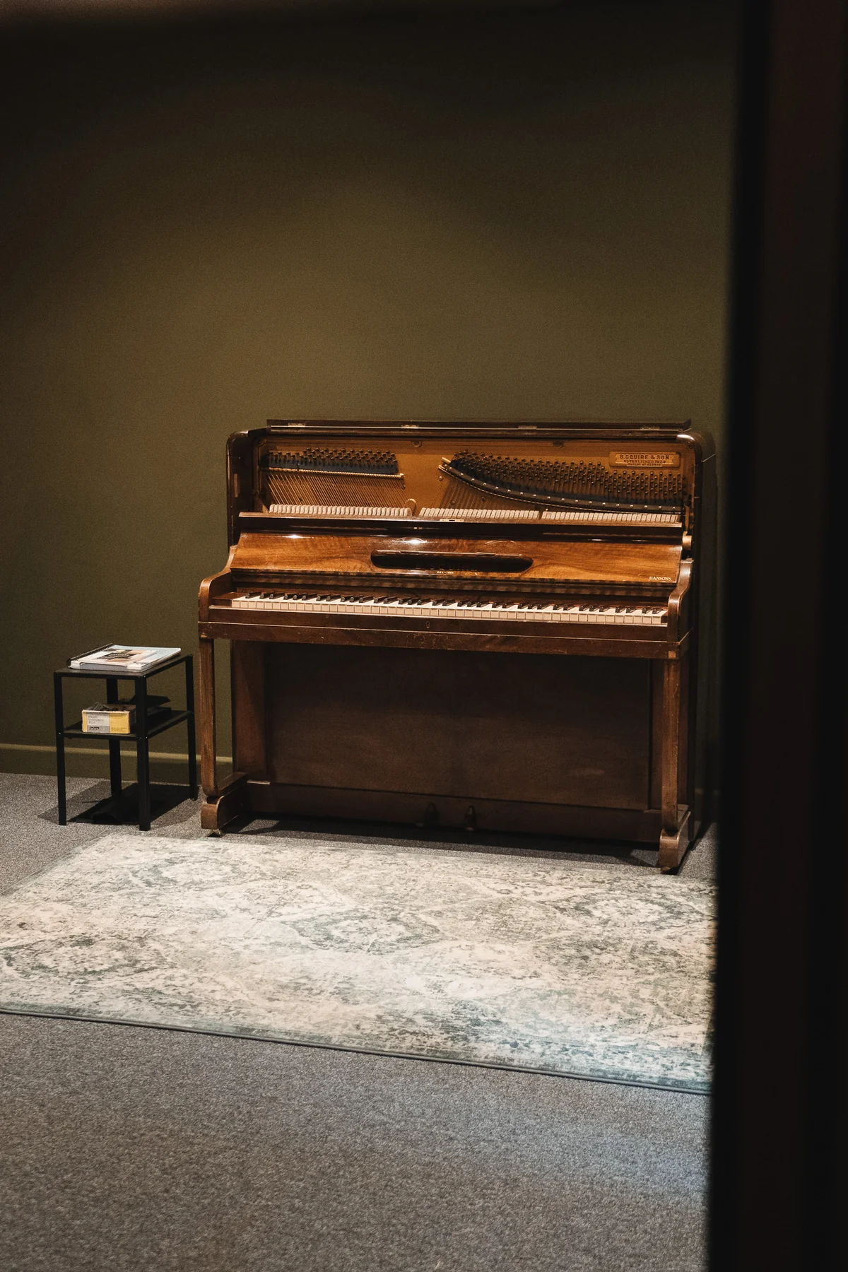 The upright piano room